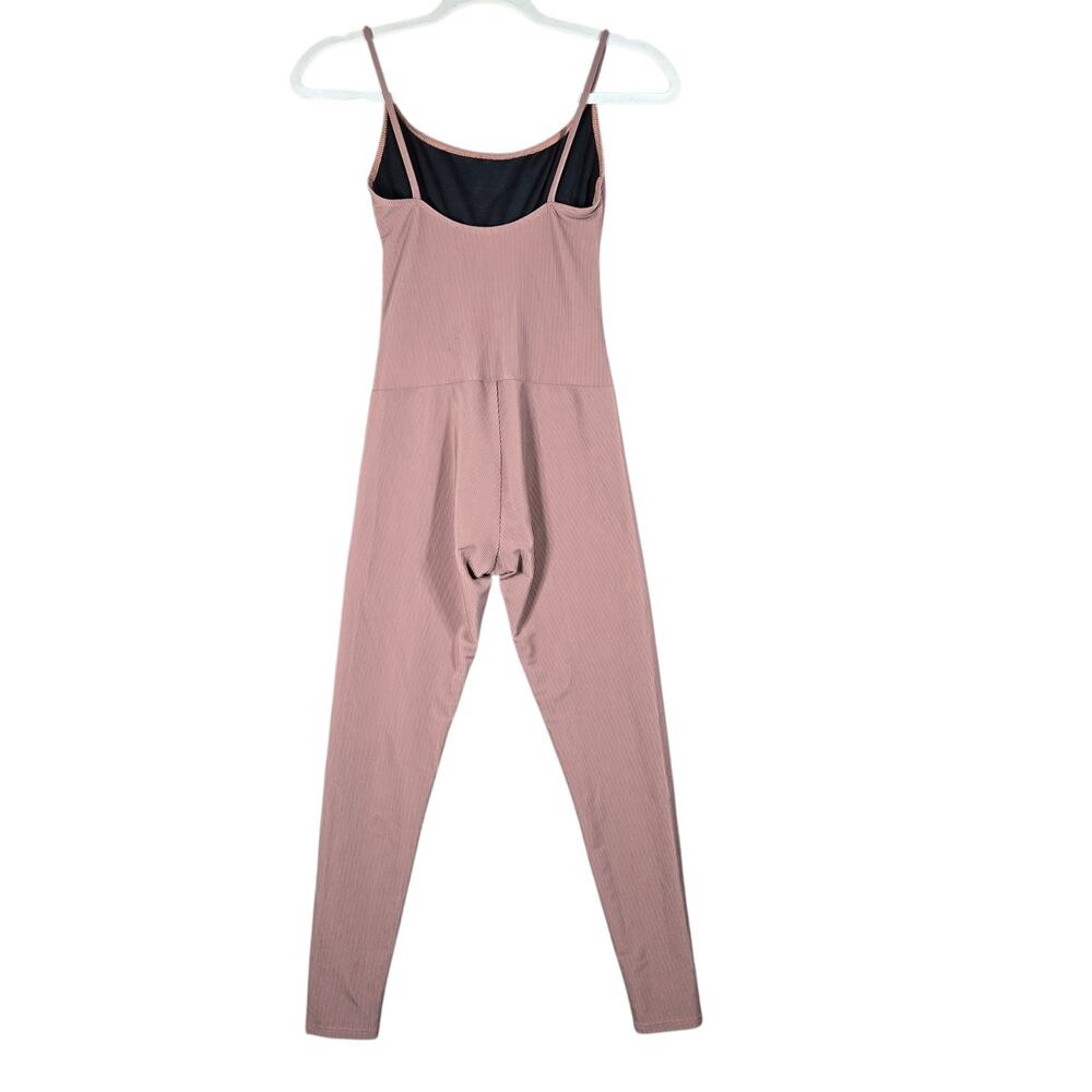 Onzie Jumpsuit Small Medium Mauve Ribbed Unitard Yoga Dance Lounge Activewear - Picture 7 of 10